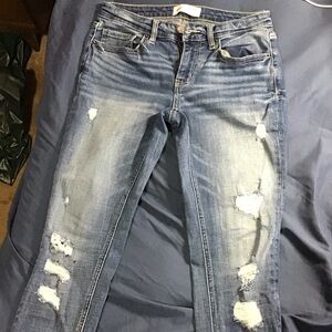 BKE Blue Distressed Skinny Jeans